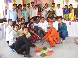 Students reading in a library